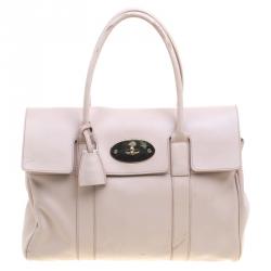 Pre Owned Mulberry Beige Leather Bayswater Satchel