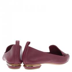 Nicholas Kirkwood Red Textured Leather Beya Pointed Toe Loafers Size 38.5