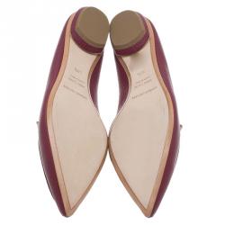 Nicholas Kirkwood Red Textured Leather Beya Pointed Toe Loafers Size 38.5