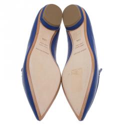 Pre Owned Nicholas Kirkwood Blue Textured Leather Beya Pointed Toe Loafers Size 40.5