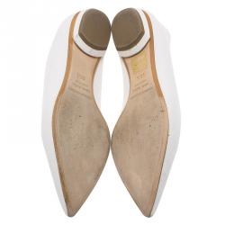 Nicholas Kirkwood White Beya Leather Pointed Toe Flats Size 36.5
