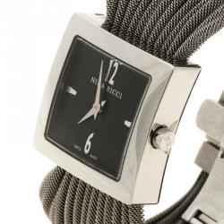 Pre Owned Nina Ricci Black Silver Stainless Women's N019.12 Quartz Watch 24mm