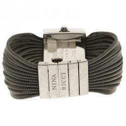 Pre Owned Nina Ricci Black Silver Stainless Women's N019.12 Quartz Watch 24mm