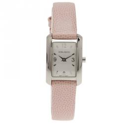 Pre Owned Nina Ricci Classic Quartz Stainless Steel Pink Leather Womens Watch 19 mm