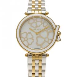 Pre Owned Nina Ricci Mother of Pearl Gold-Plated Stainless Steel Classic Women's Wristwatch 36MM