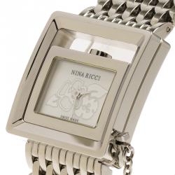 Pre Owned Nina Ricci Silver Stainless Steel N022 Women's Wristwatch 22MM