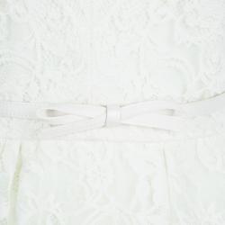 Pre Owned جمبسوت نوتي باي ماكيزا بحزام وياقة V دانتيل بيضاء M