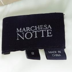 Pre Owned جمبسوت نوتي باي ماكيزا بحزام وياقة V دانتيل بيضاء M