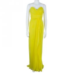 مملوكة مسبقًا Notte by Marchesa Strapless Silk Chiffon Gown XS