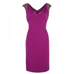 مملوكة مسبقًا فستان نوتي باي ماركيزا بأكتاف مطرزة بنفسجي M