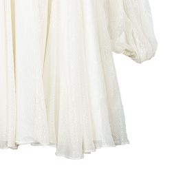 Pre Owned توب ماركيزا كتف ساقط نوتي كريمي وجليتر L