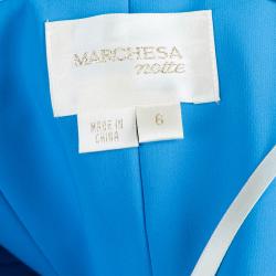 مملوكة مسبقًا Notte By Marchesa Blue Embellished Silk Gown M