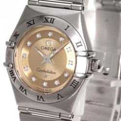 Pre Owned Omega Copper Stainless Steel Constellation Women's Wristwatch 22MM