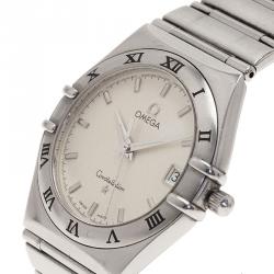 مملوكة مسبقًا Omega White Stainless Steel Constellation 1552 Women’s Wristwatch 33MM