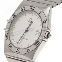 Pre Owned Omega Silver Stainless Steel Constellation 1448 Women’s Wristwatch 33MM