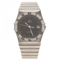 Pre Owned Omega Black Stainless Steel Constellation Women’s Wristwatch 33MM