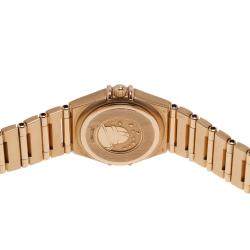 Pre Owned Omega Mother of Pearl 18K Yellow Gold Constellation Mini Women's Wristwatch 22MM