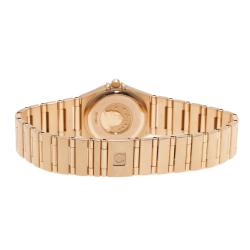 Pre Owned Omega Mother of Pearl 18K Yellow Gold Constellation Mini Women's Wristwatch 22MM