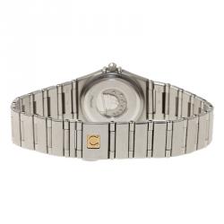 Pre Owned Omega Blue Mother of Pearl Stainless Steel Constellation My Choice Women's Wristwatch 22MM