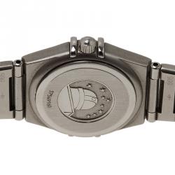 Pre Owned Omega Blue Mother of Pearl Stainless Steel Constellation My Choice Women's Wristwatch 22MM