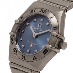 Pre Owned Omega Blue Stainless Steel Constellation My Choice Women's Wristwatch 26MM