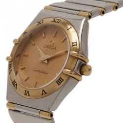Pre Owned Omega 18K Yellow Gold & Stainless Steel Constellation Women's Wristwatch 25mm
