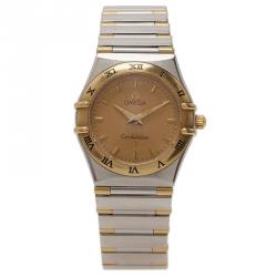Pre Owned Omega 18K Yellow Gold & Stainless Steel Constellation Women's Wristwatch 25mm
