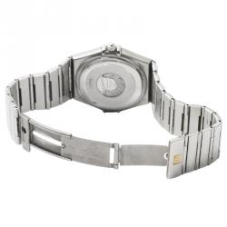 Pre Owned Omega White Stainless Steel Constellation Women's Wristwatch 35MM