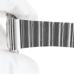 Pre Owned Omega White Stainless Steel Constellation Women's Wristwatch 35MM