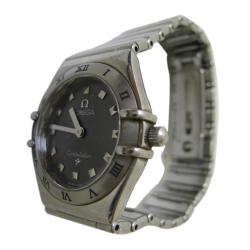 Pre Owned Omega Blue Mother of Pearl Stainless Steel Constellation My Choice Women's Wristwatch 24MM