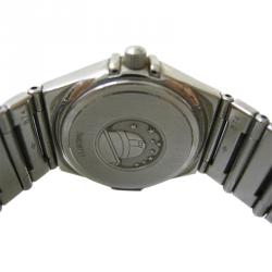 Pre Owned Omega Blue Mother of Pearl Stainless Steel Constellation My Choice Women's Wristwatch 24MM