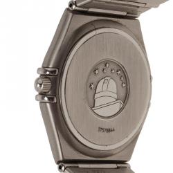 Pre Owned Omega White Stainless Steel Constellation Women's Wristwatch 34MM