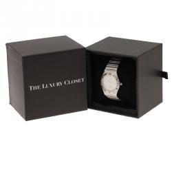 Pre Owned Omega White Stainless Steel Constellation Women's Wristwatch 34MM