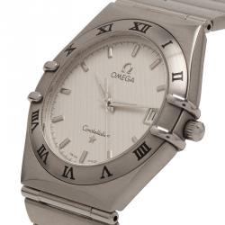 Pre Owned Omega White Stainless Steel Constellation Women's Wristwatch 33MM