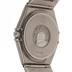 Pre Owned Omega White Stainless Steel Constellation Women's Wristwatch 33MM