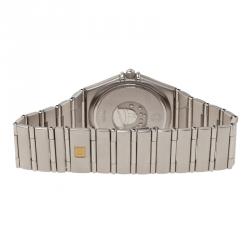 Pre Owned Omega White Stainless Steel Constellation Women's Wristwatch 33MM