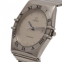 Pre Owned Omega Silver Stainless Steel Constellation 1448 Women’s Wristwatch 33MM