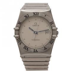 Pre Owned Omega Silver Stainless Steel Constellation 1448 Women’s Wristwatch 33MM