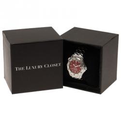 Omega Red Stainless Steel Seamaster Women's Wristwatch 36MM