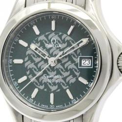 Pre Owned Omega Green Stainless Steel Jacques Mayol 1924/2500 Women's Wristwatch 26MM