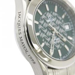 Pre Owned Omega Green Stainless Steel Jacques Mayol 1924/2500 Women's Wristwatch 26MM