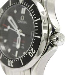 Pre Owned Omega Black Stainless Steel Seamaster Women's Wristwatch 28MM