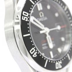 Pre Owned Omega Black Stainless Steel Seamaster Women's Wristwatch 28MM