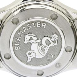 Pre Owned Omega Black Stainless Steel Seamaster Women's Wristwatch 28MM