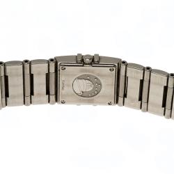 Omega Black Stainless Steel Constellation Quadrella Women's Wristwatch 20MM