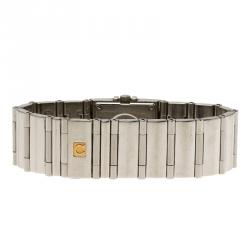 Omega Black Stainless Steel Constellation Quadrella Women's Wristwatch 20MM