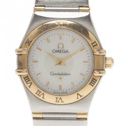 Omega Mother of Pearl 18K Yellow Gold and Stainless Steel Constellation Women's Wristwatch 22 MM
