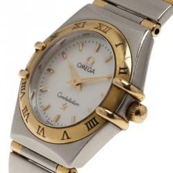 Omega Mother of Pearl 18K Yellow Gold and Stainless Steel Constellation Women's Wristwatch 22 MM