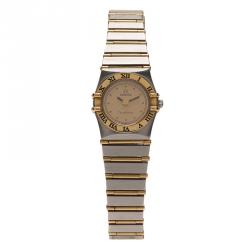 Omega Cream Stainless Steel Constellation Women's Wristwatch 24 MM