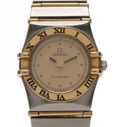 Omega Cream Stainless Steel Constellation Women's Wristwatch 24 MM